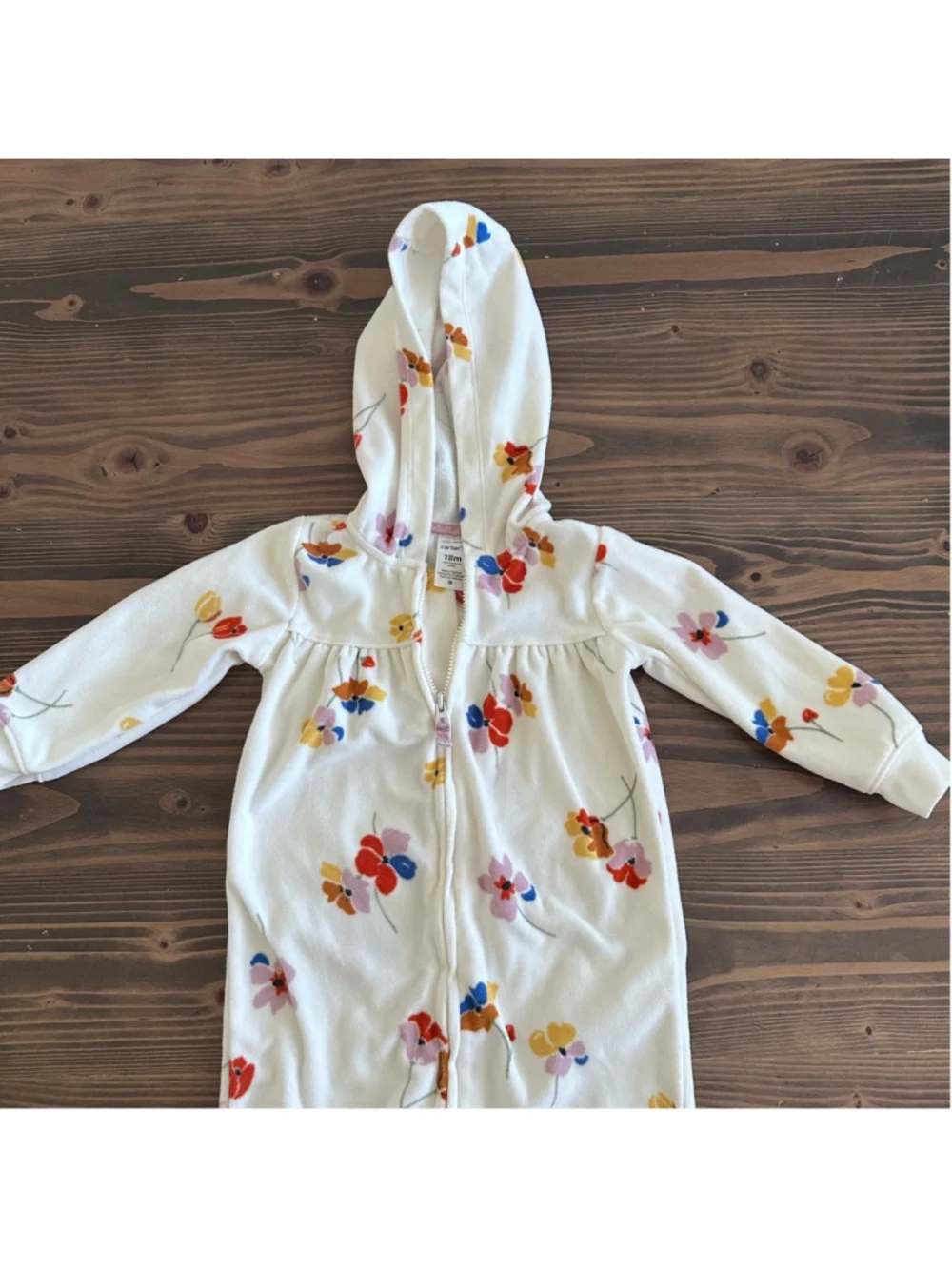 Carter’s Baby Footie 18M Floral Hooded Fleece Sleeper